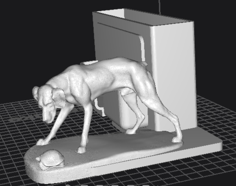 Standing dog and turtle holder